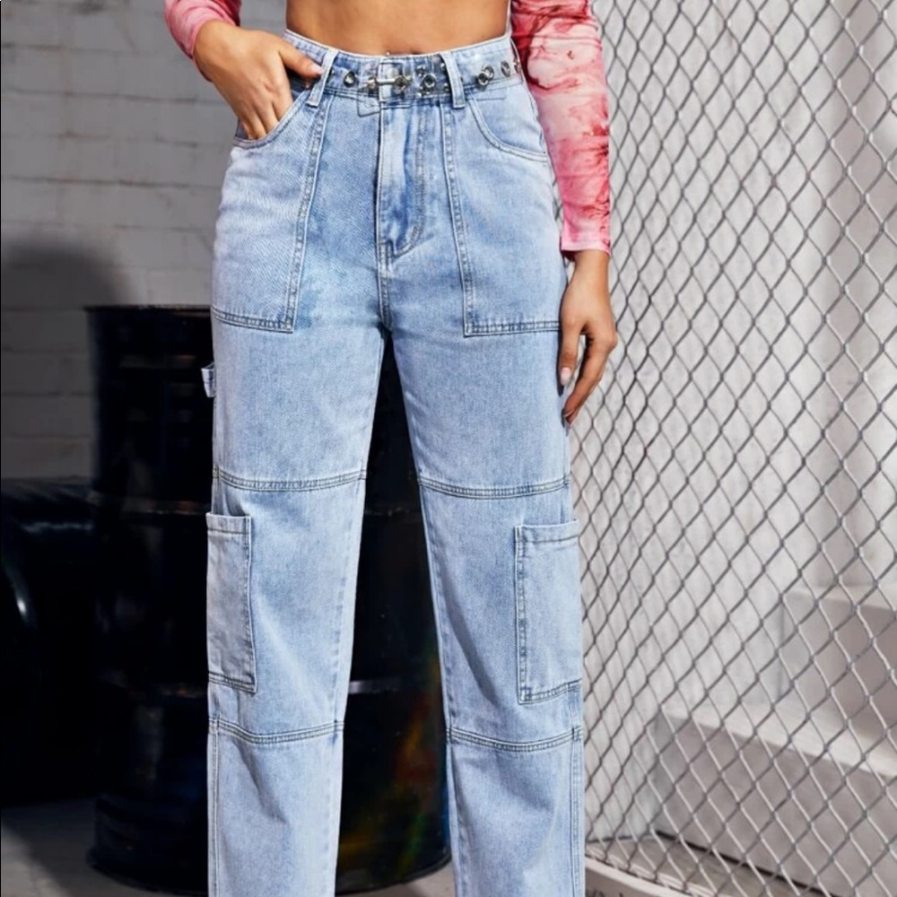 Shein pants light wash
